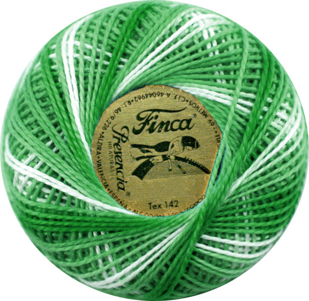 Presencia Perlé Cotton Thread - 9815 Variegated Nile Green