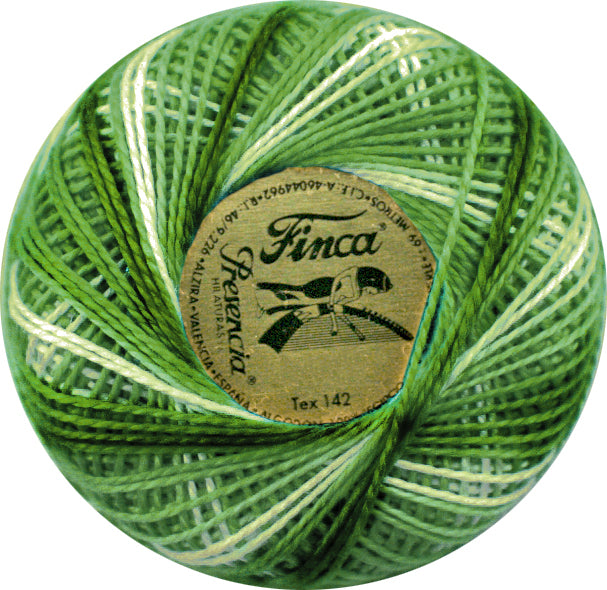 Presencia Perlé Cotton Thread - 9850 Variegated Yellow Green