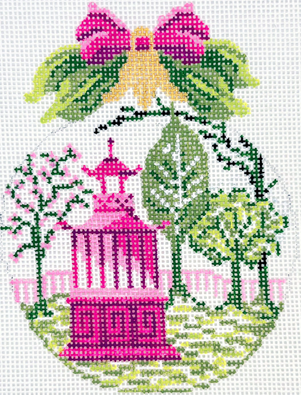 Pink Buds over Garden Folly