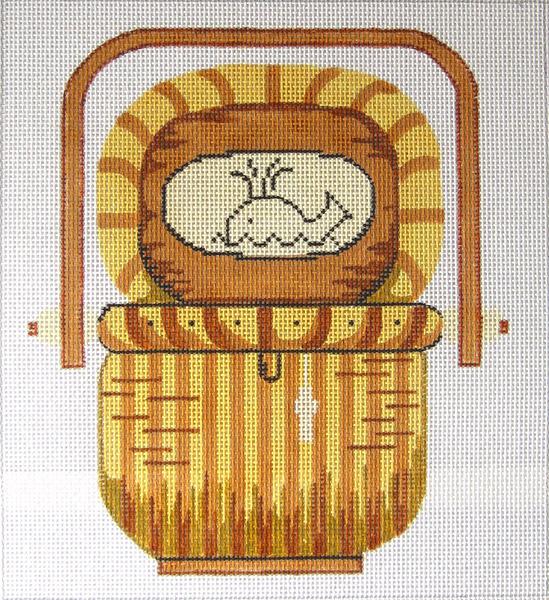 Nantucket Basket with Whale Pillow
