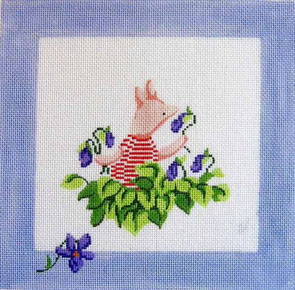 Piglet & Violets Pillow
