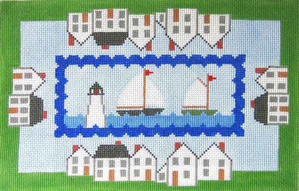 Harbor Scene Pillow