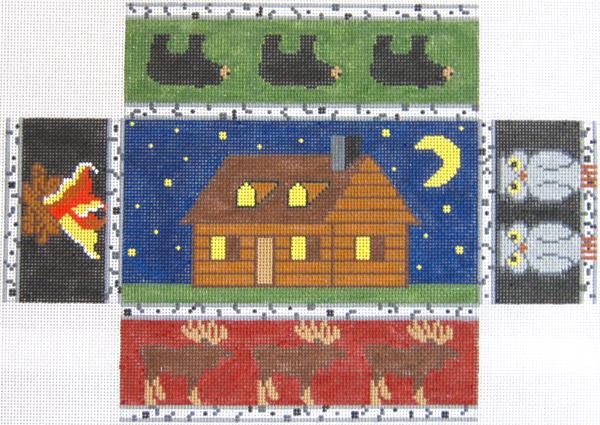 Cabin at Night Doorstop