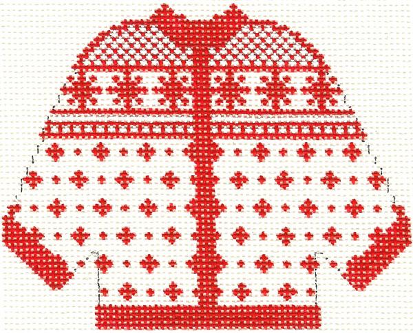 Red Alpine Cardigan Ornament