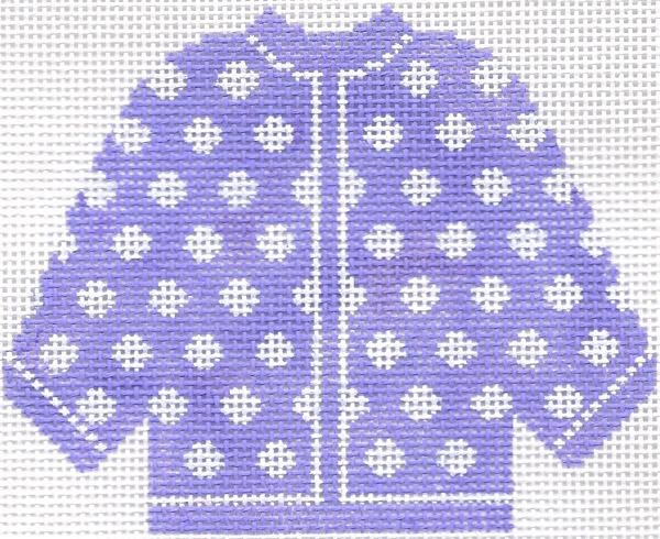 Lilac w/ White Polka Dots Cardigan Ornament