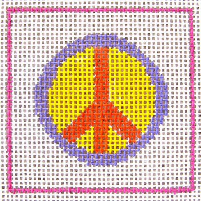 Needlepoint Christmas Peace Sign 2024 Ornament