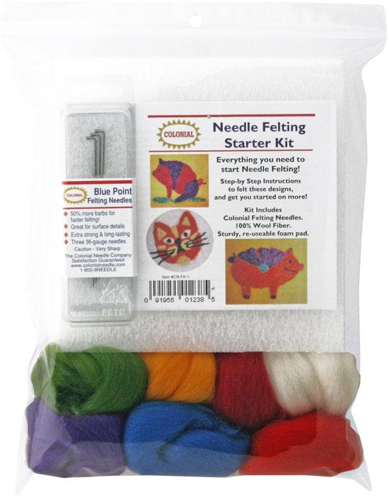 Wool Felt Starter Kit, Wool Felt Needle Kit, Needles Felting