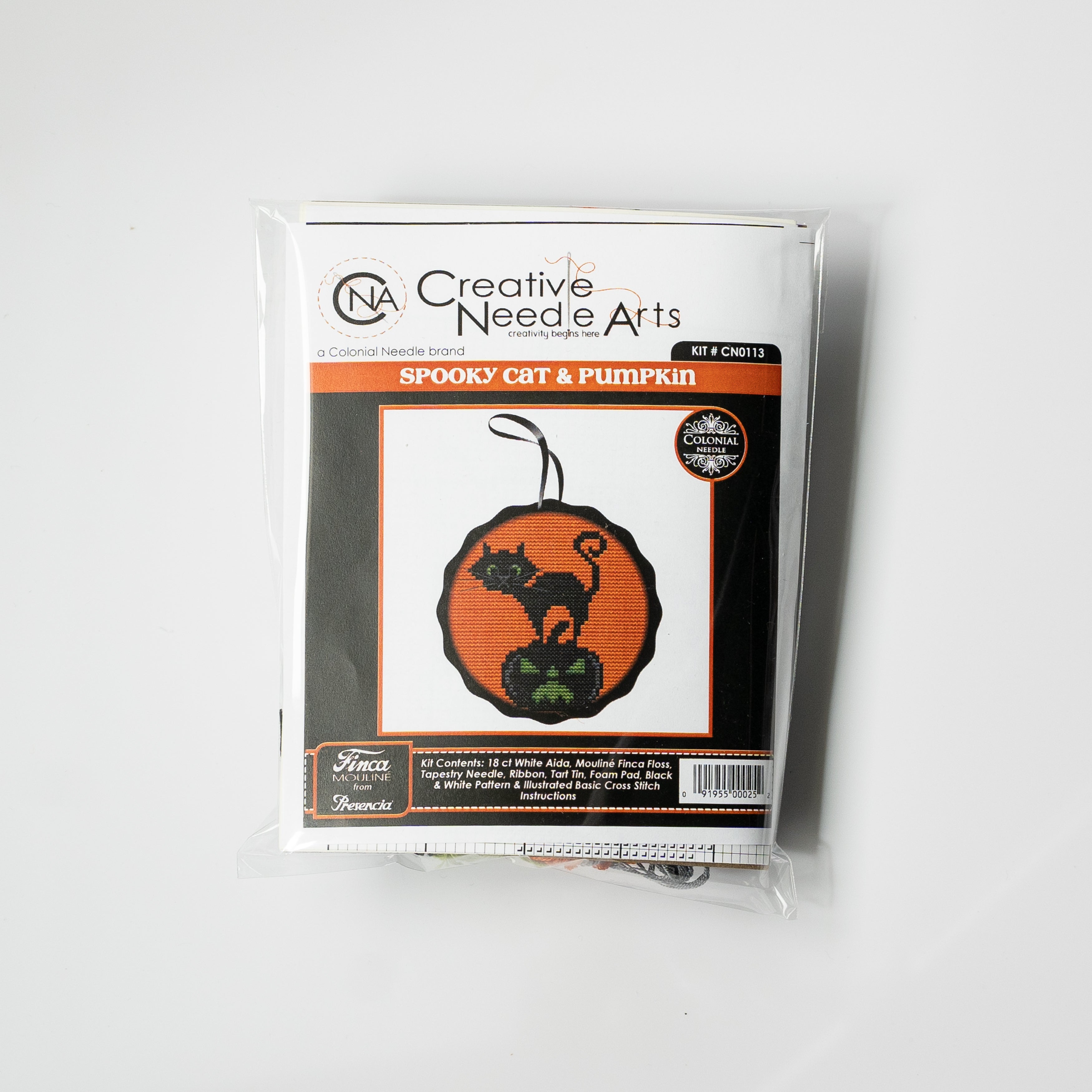 Cat w/ Pumpkin Spooky Ornament