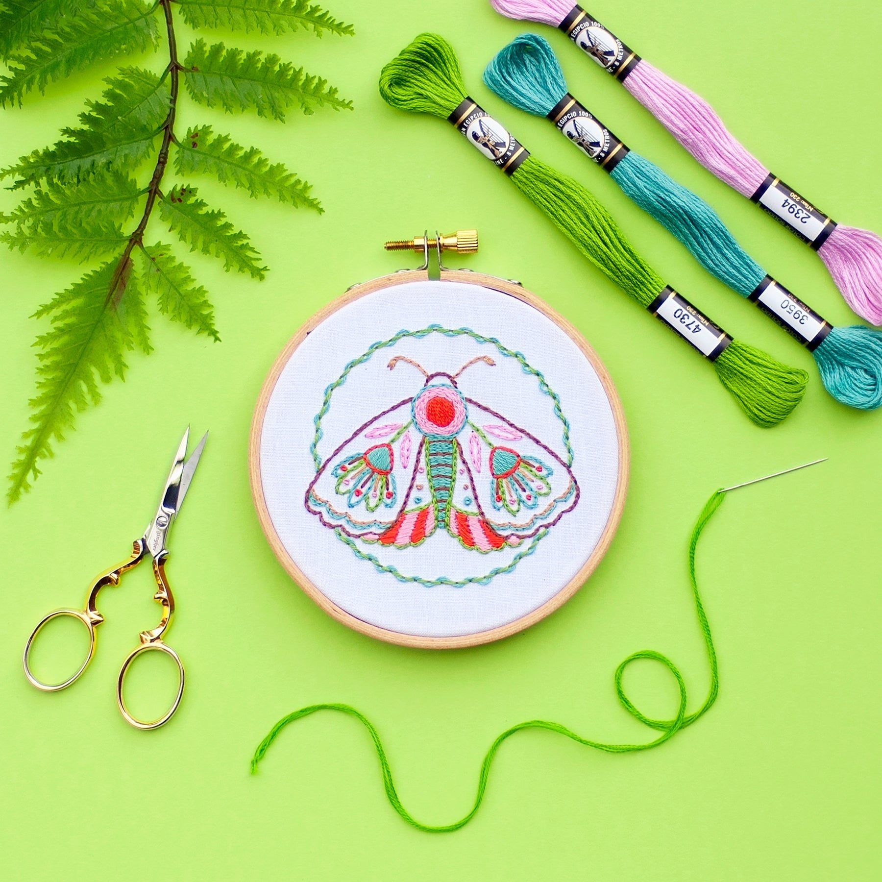 Autumn Moth Embroidery Kit