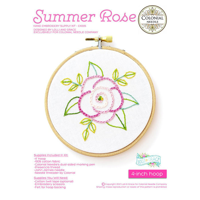 Summer Rose Embroidery Kit