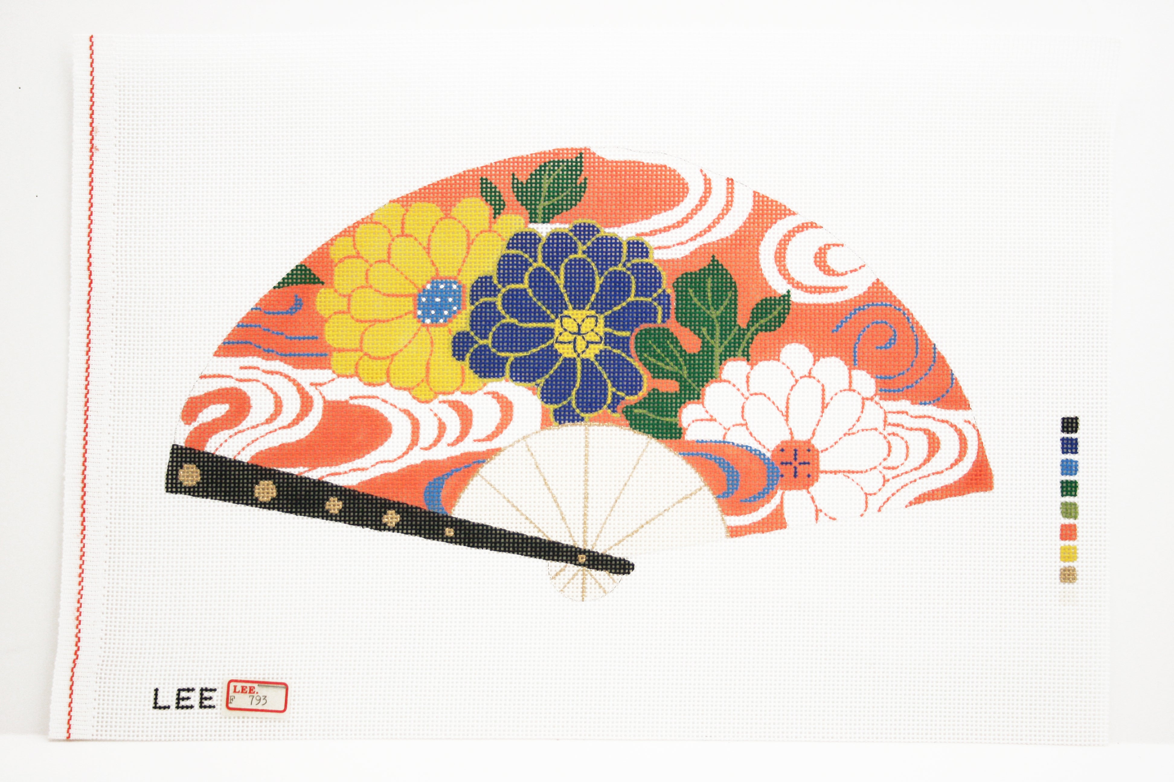 Zinnias on Orange Fan