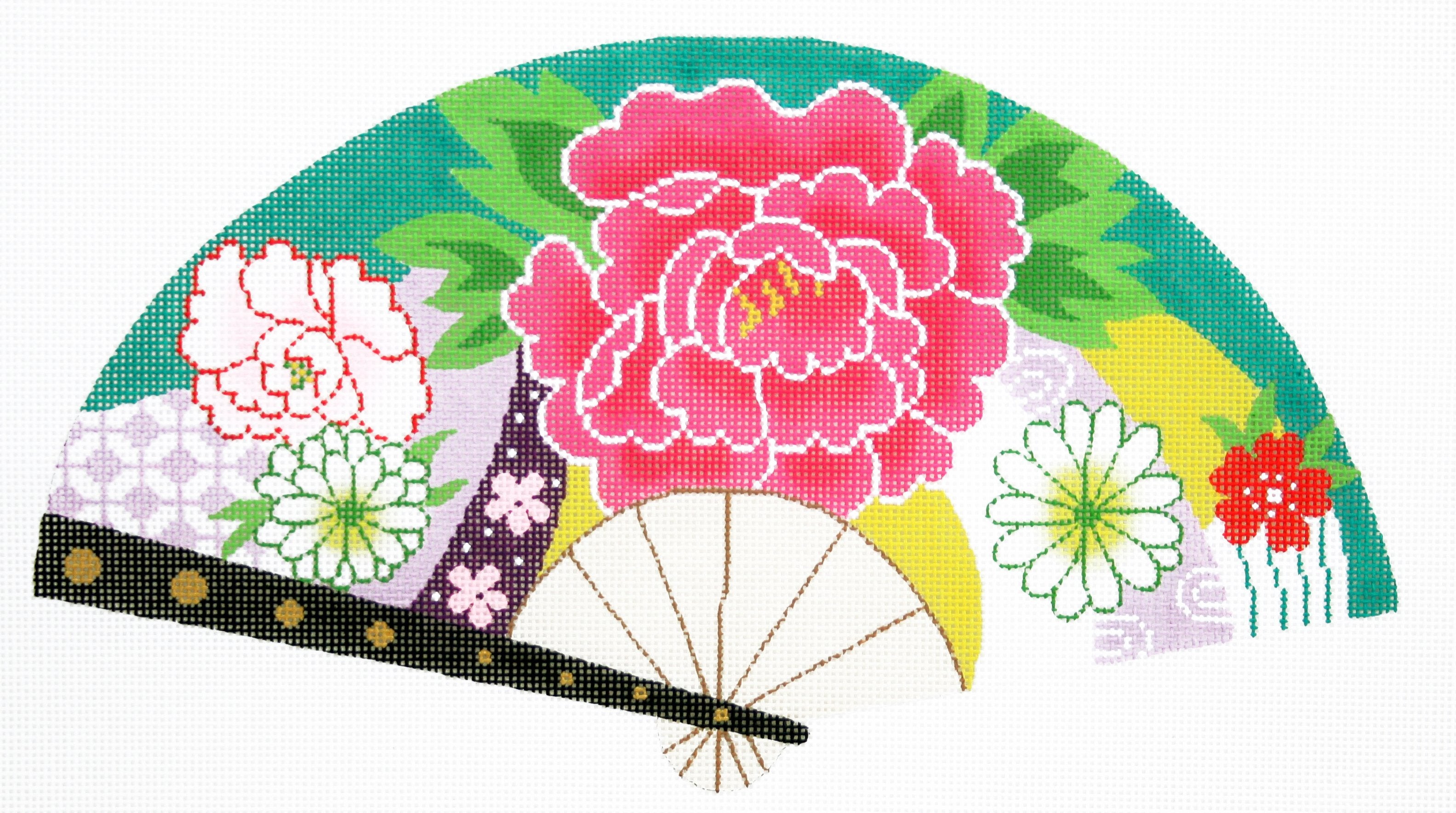Bouquet on Teal Fan
