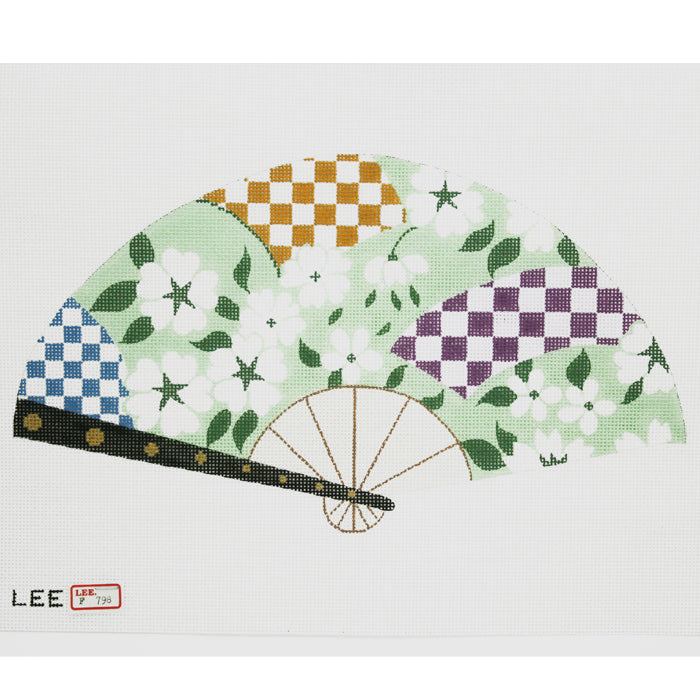 Gardenia & Checkerboard Fan