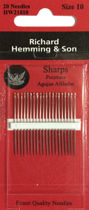 Richard Hemming & Son Large Eye Needles, Made in England. Sharps Size 9.  Good for Applique. Fine Quality. 