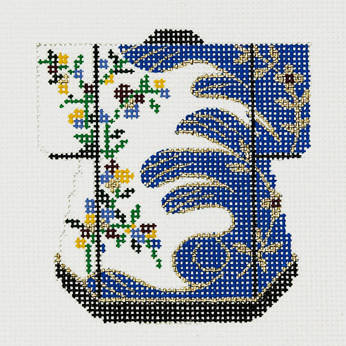 White on Purple Petite Kimono