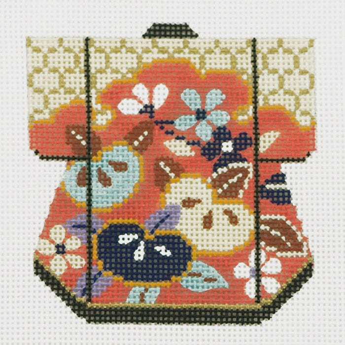 Orange & Yellow with Flowers Petite Kimono