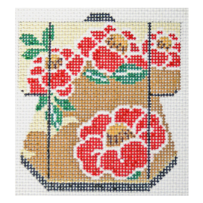 Red Blossom on Gold Petite Kimono