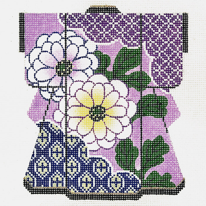 Floral On Violet Medium Kimono