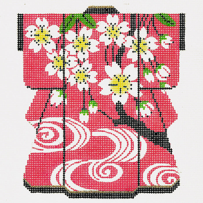 Cherry Blossoms with Pink Medium Kimono