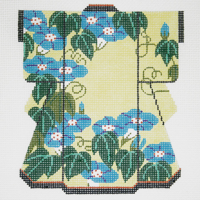 Yellow with Blue Flowers Medium Kimono