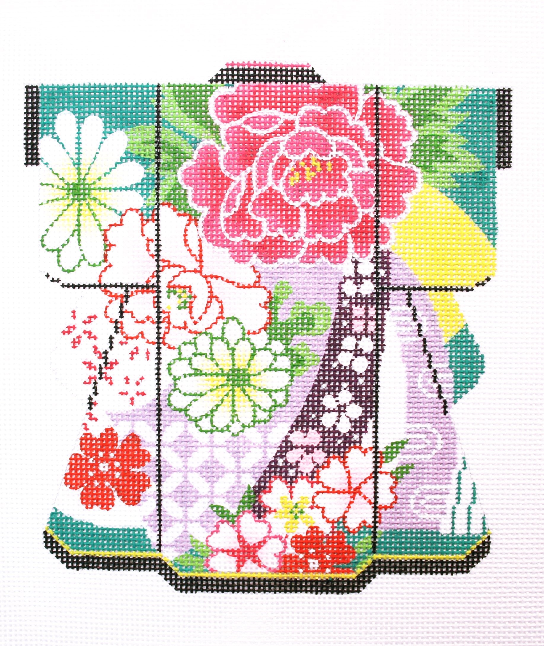 Bouquet on Teal Kimono