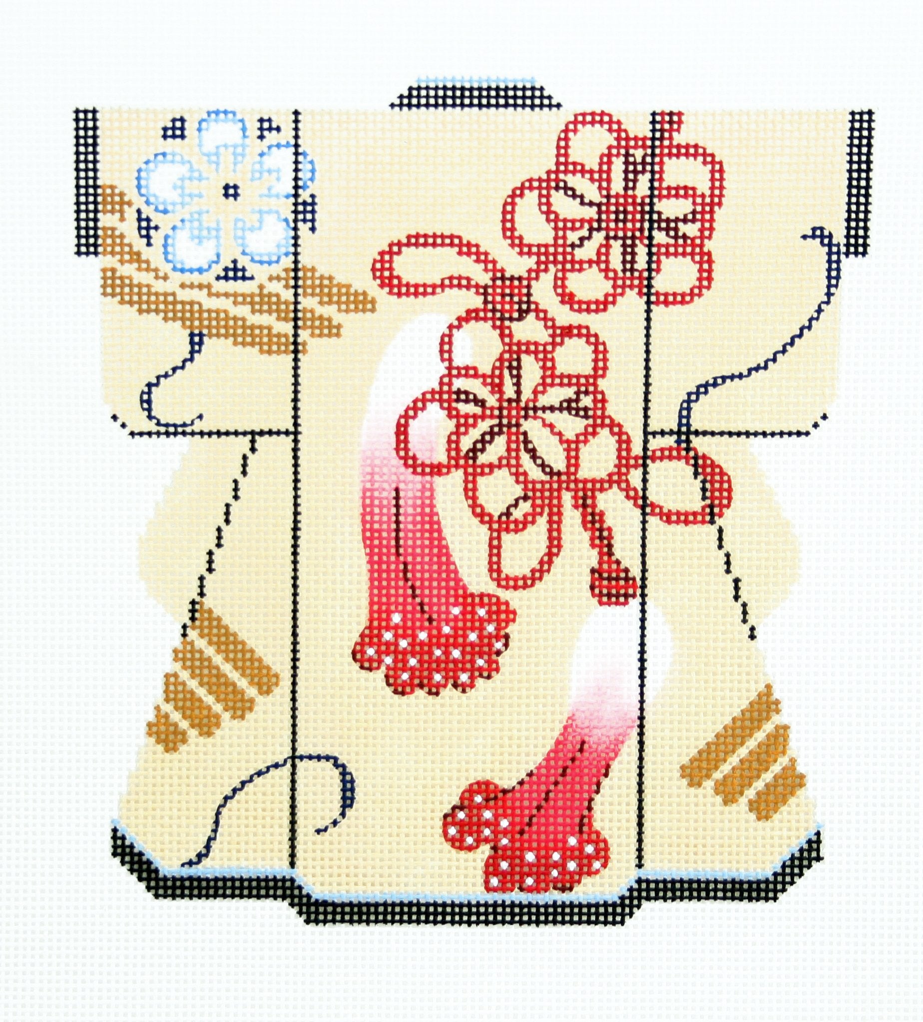 Red & Blue Blossoms Kimono