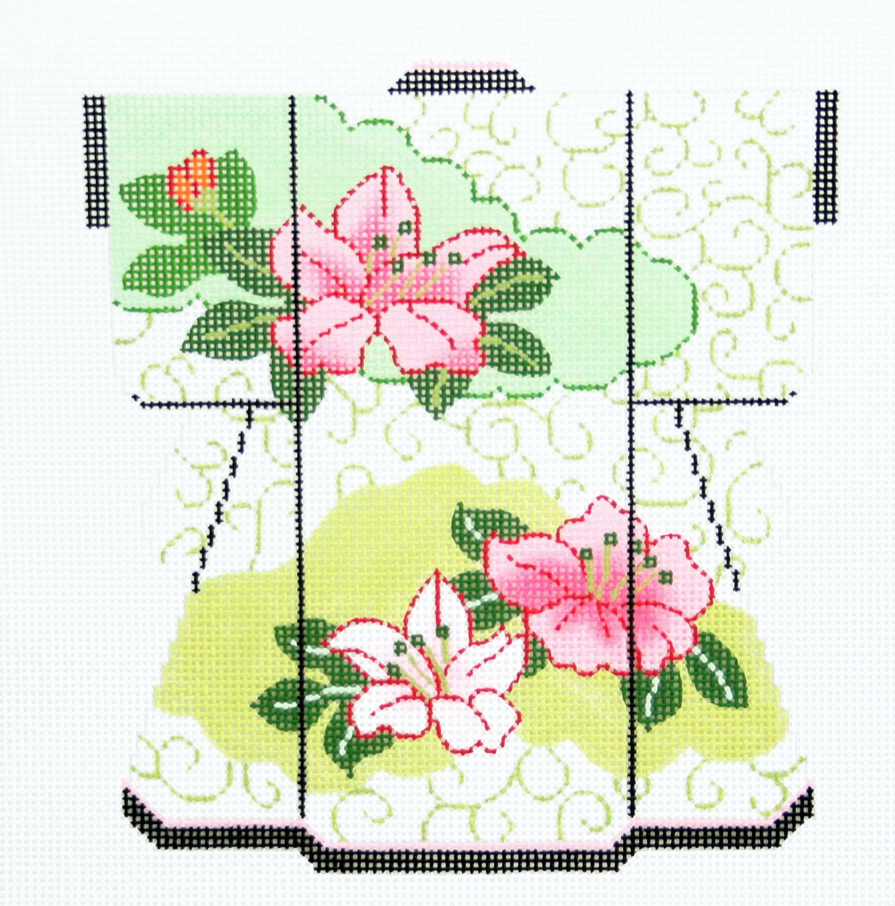 Hibiscus & Green Swirls Kimono