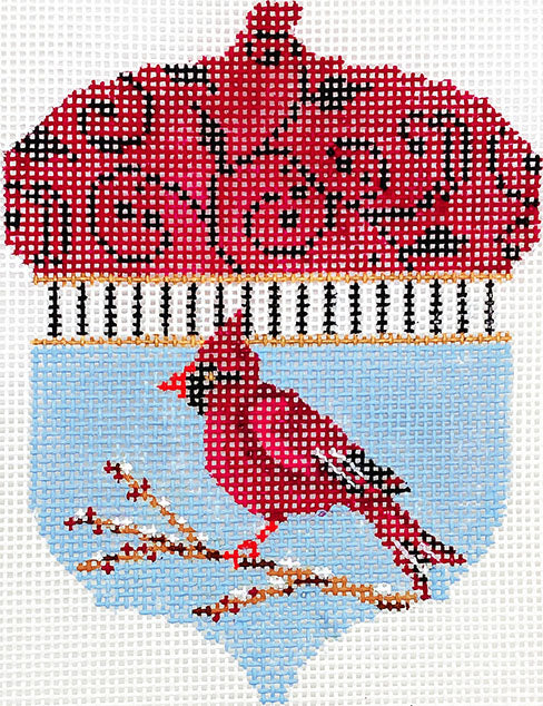 Cardinal Ornament Kit, Needlepoint Canvases & Threads