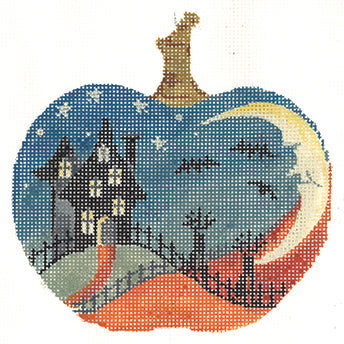 House on Hill Silhouette Pumpkin