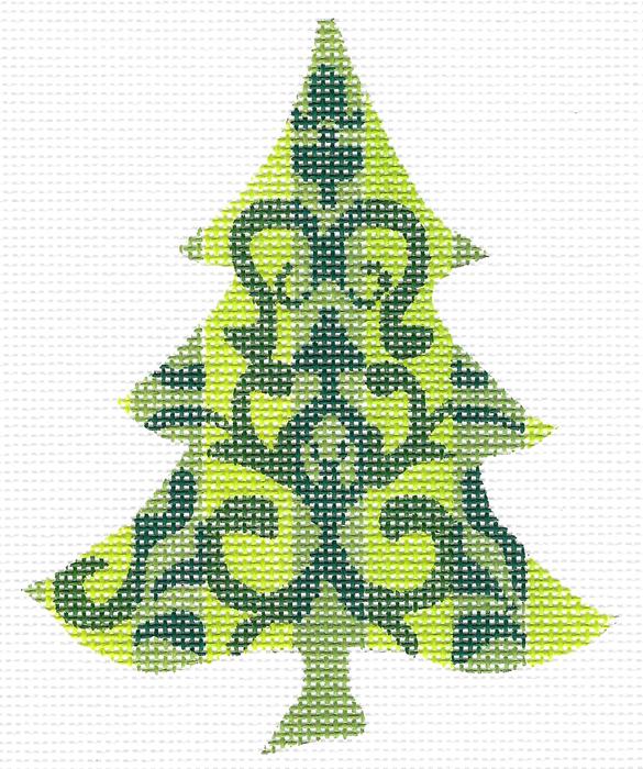 Chartreuse Damask Tree Stitch Guide