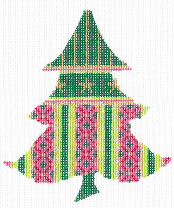 Pink Diamond Striped Tree Stitch Guide