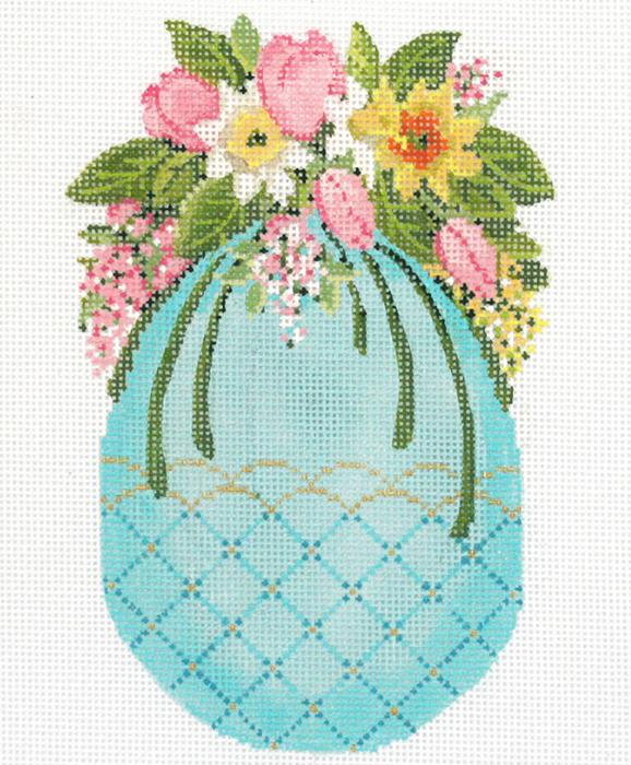 Turquoise Egg w/ Tulip Cascade
