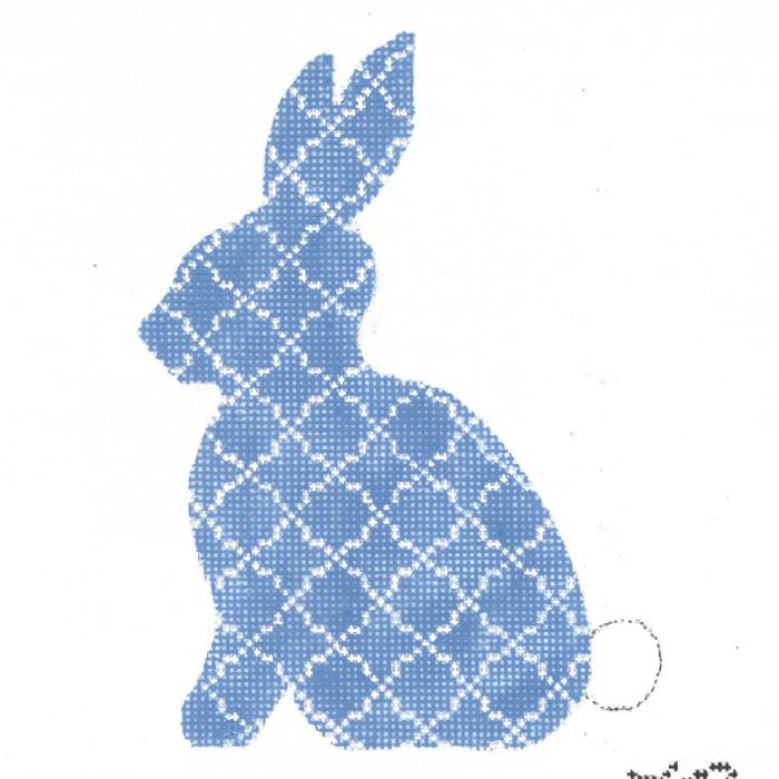 Sky Blue Quatrefoil Standing Hare