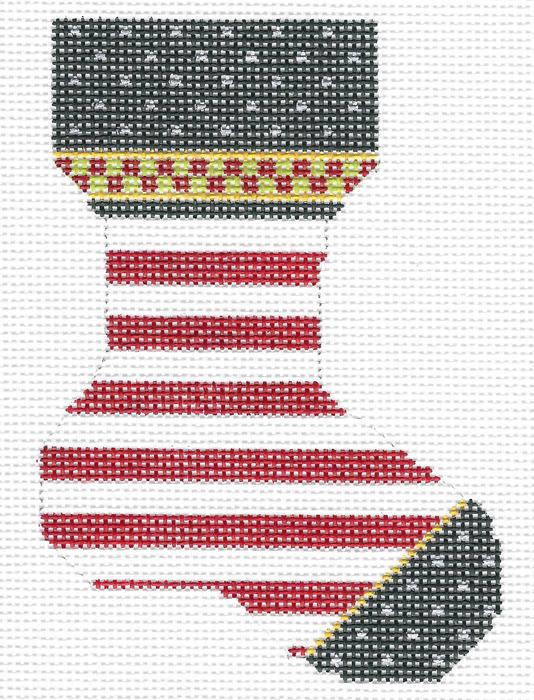 Micro Sock: Red & White Stripe