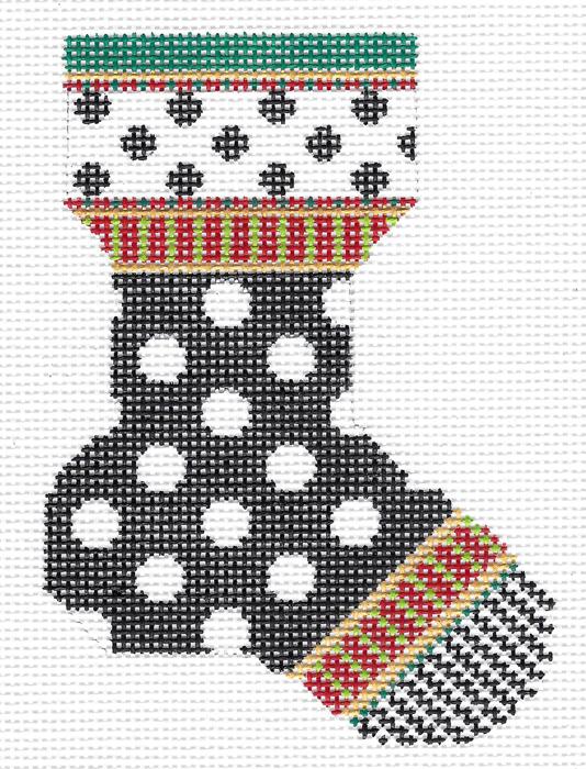 Micro Sock: Black & White Polk