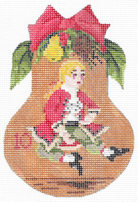 Ten Lord's-A-Leaping Pear Stitch Guide