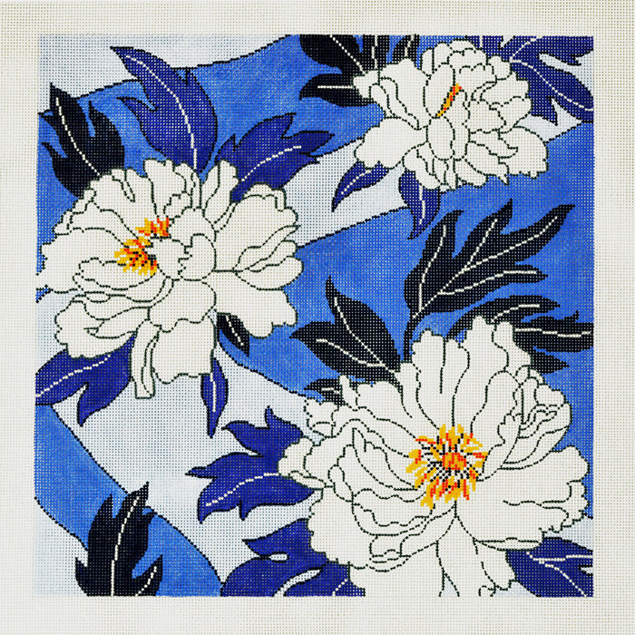 Peony on Periwinkle