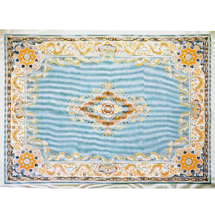 Blue & Terra Cotta Rug