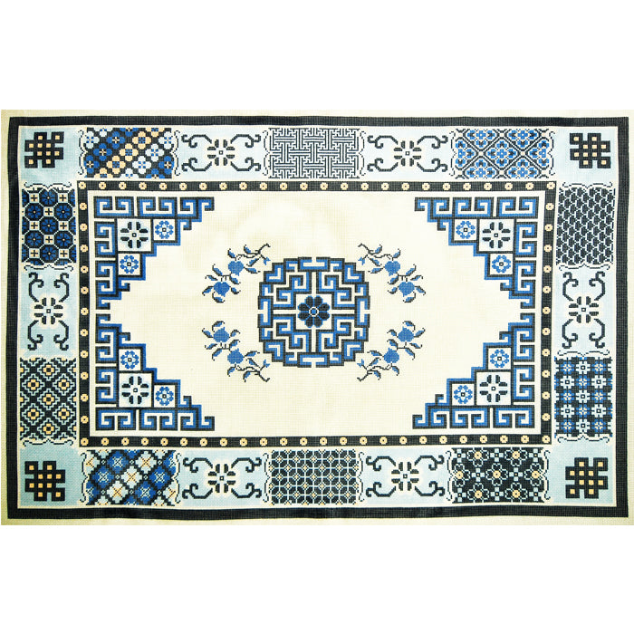 Blue Asian Pattern Rug