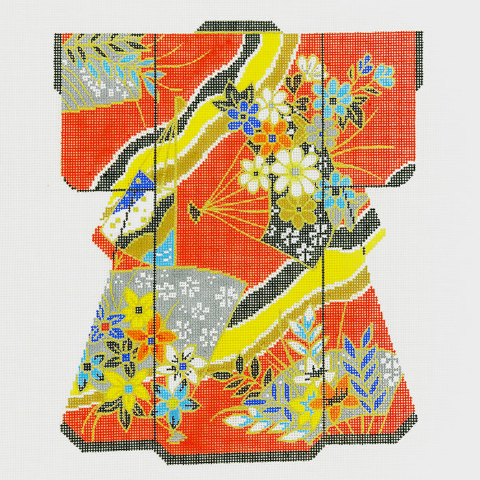 Red with Fans Large Kimono