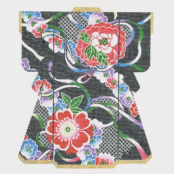 Floral on Navy Large Kimono