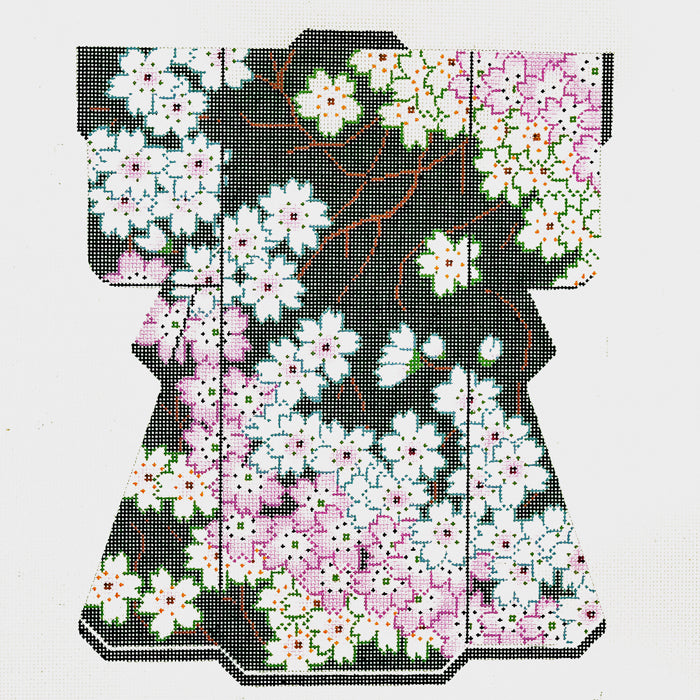 Cherry Blossoms on Green Large Kimono