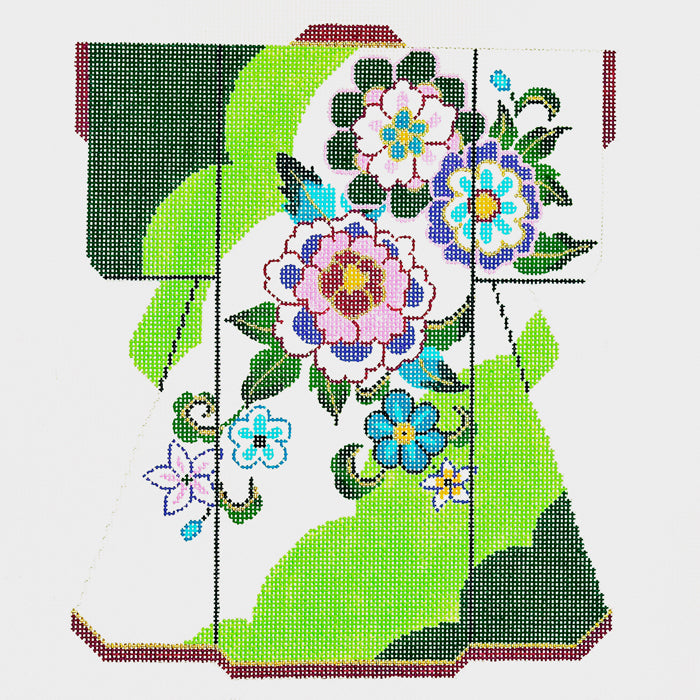 Floral on Green Large Kimono