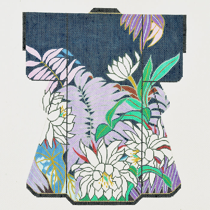 Floral on Blue Large Kimono