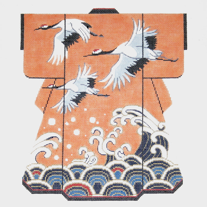 Crane Over Waves Large Kimono