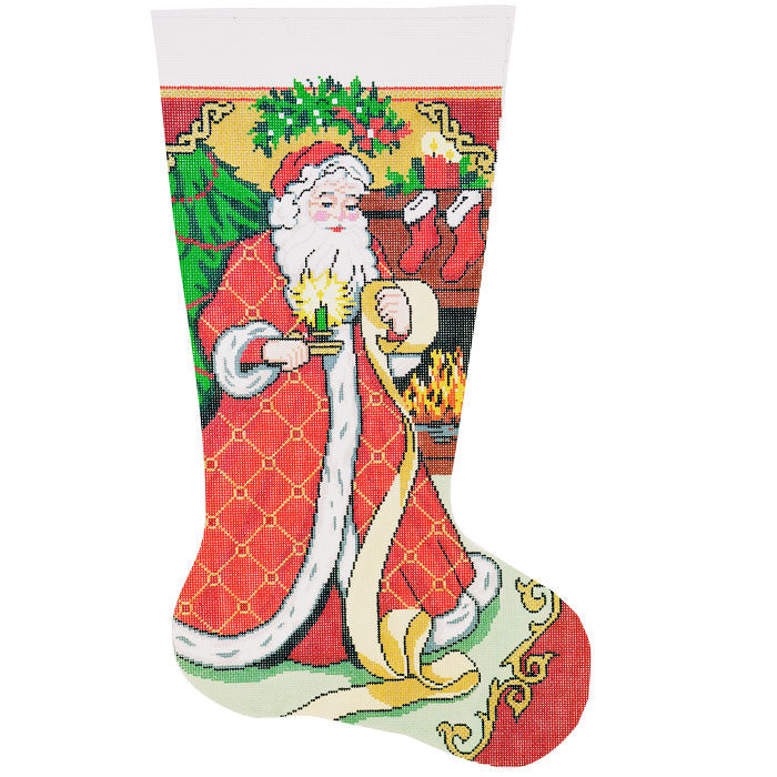Santa with List Stocking