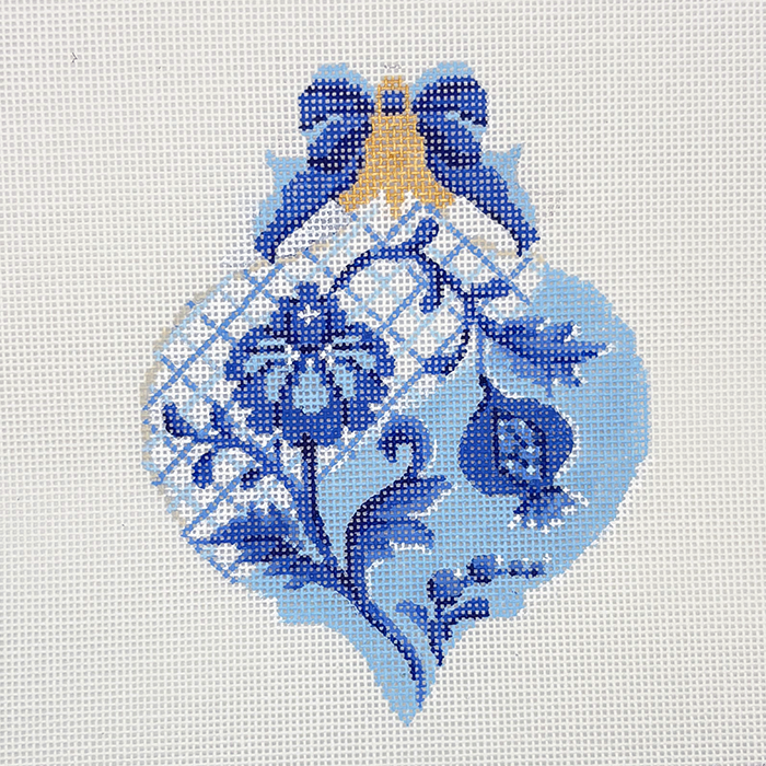 Blue & White Trellis Teardrop