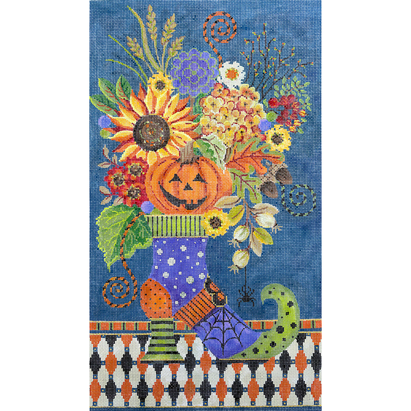 Halloween Floral in Witches Boot Vase