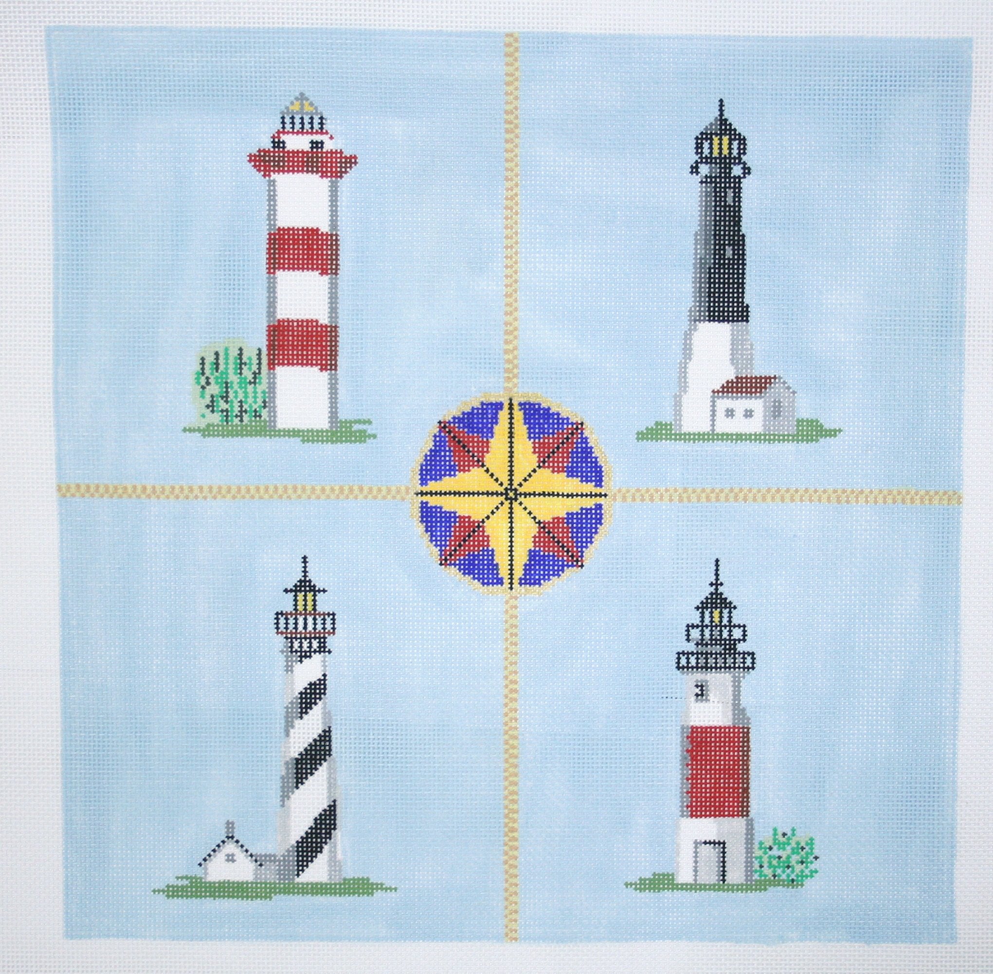 Four Lighthouses Pillow
