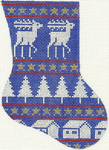 Blue Reindeer Minisock